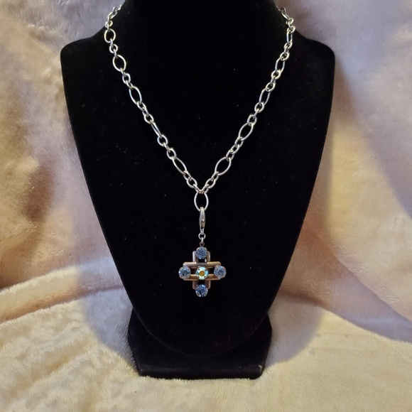 Sabika STARBURST pendant (denim blue cross) - Picture 1 of 3